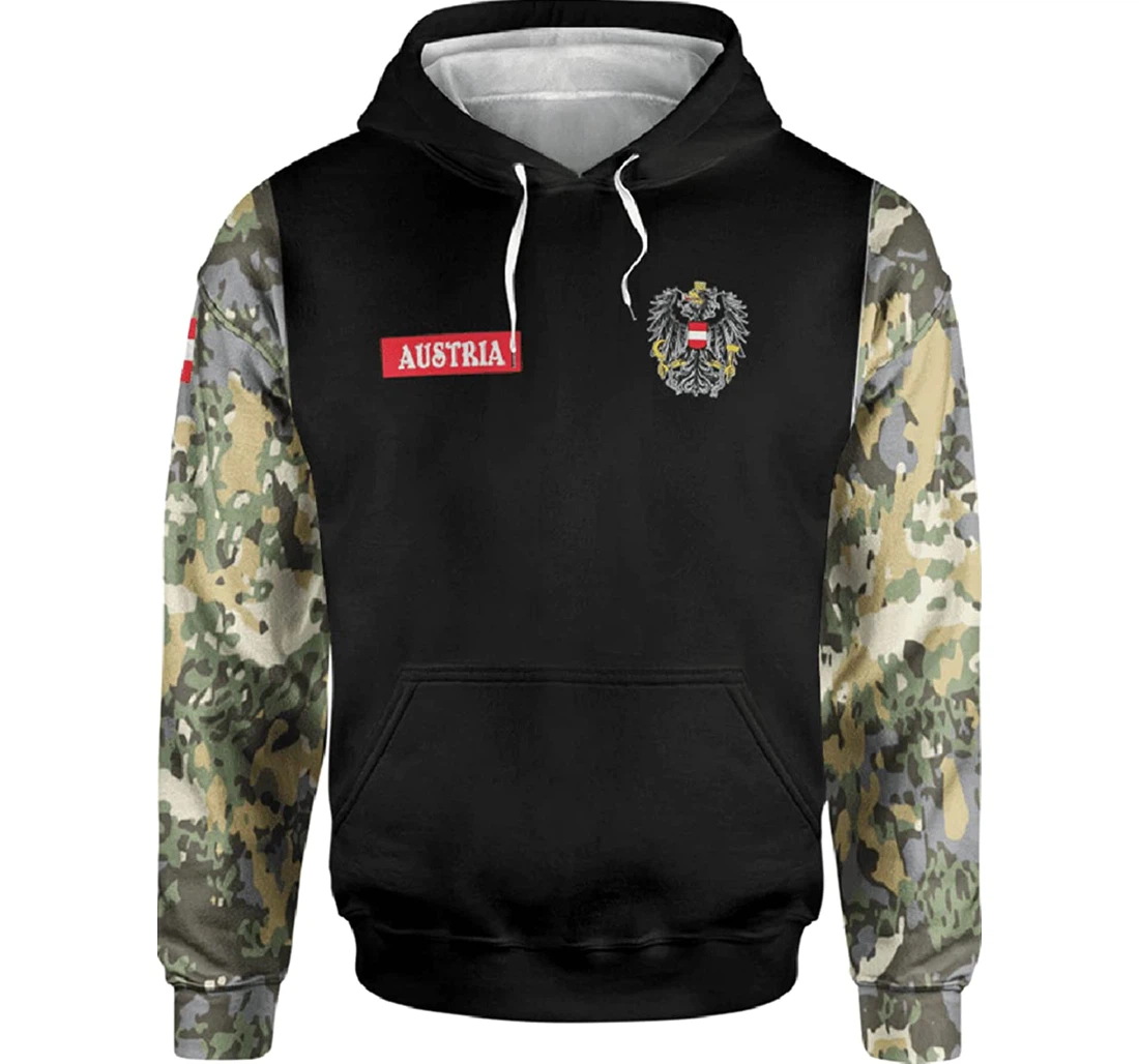 Austria Symbol Flag Camo - 3D Printed Pullover Hoodie