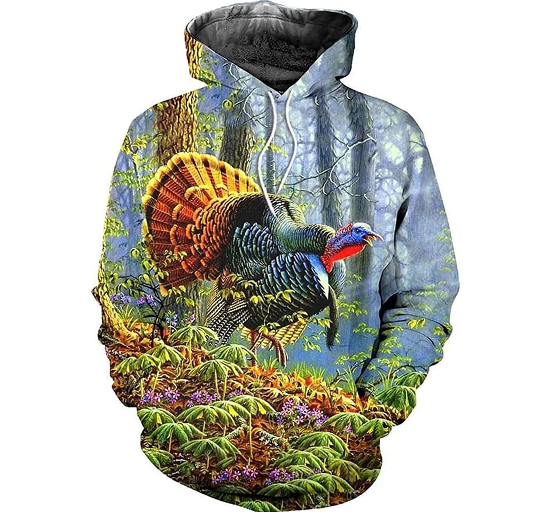 Turkey Colorful Art - 3D Printed Pullover Hoodie