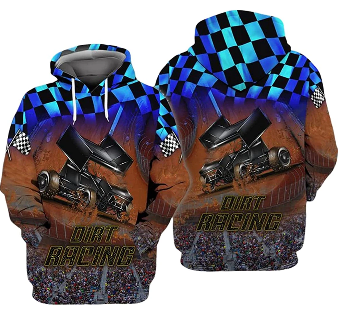 Dirt Track Racing 2 - 3D Printed Pullover Hoodie