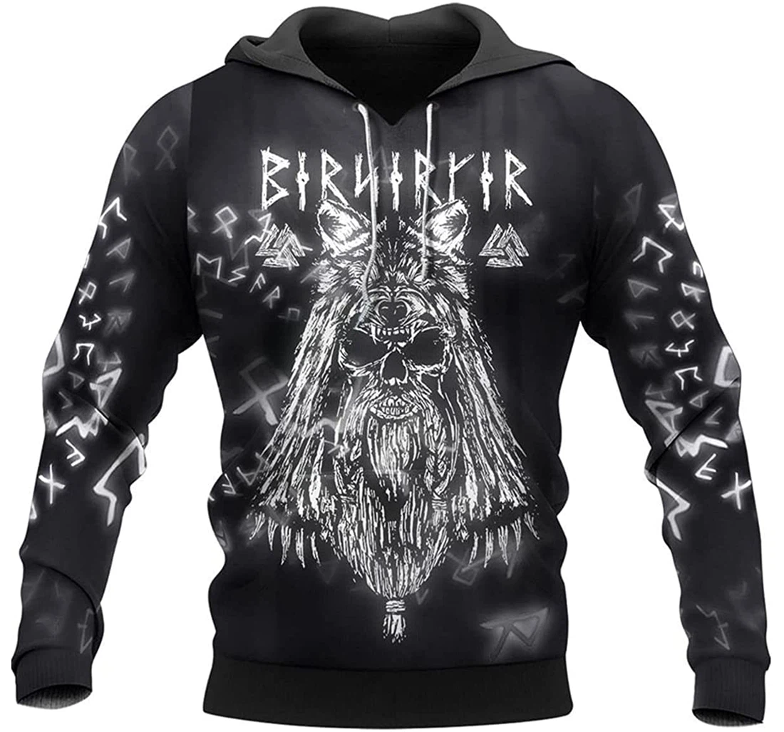 Amazing Viking Fenrir Rune - 3D Printed Pullover Hoodie