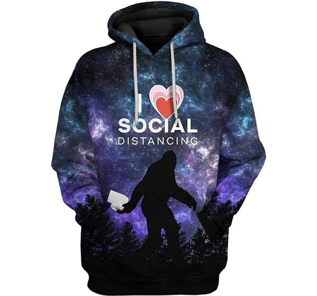 I Love Social Distancing And - 3D Printed Pullover Hoodie