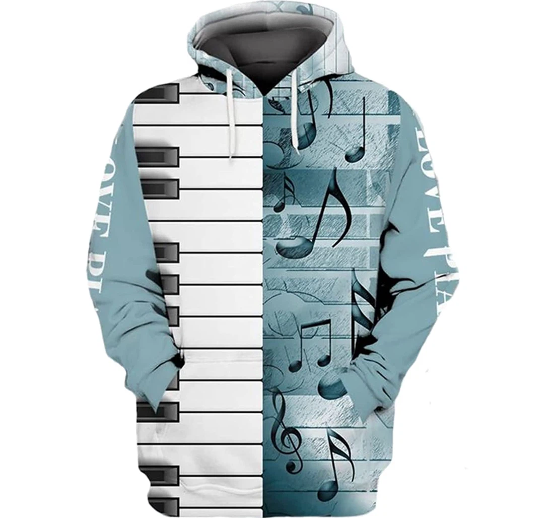 Love Piano - 3D Printed Pullover Hoodie