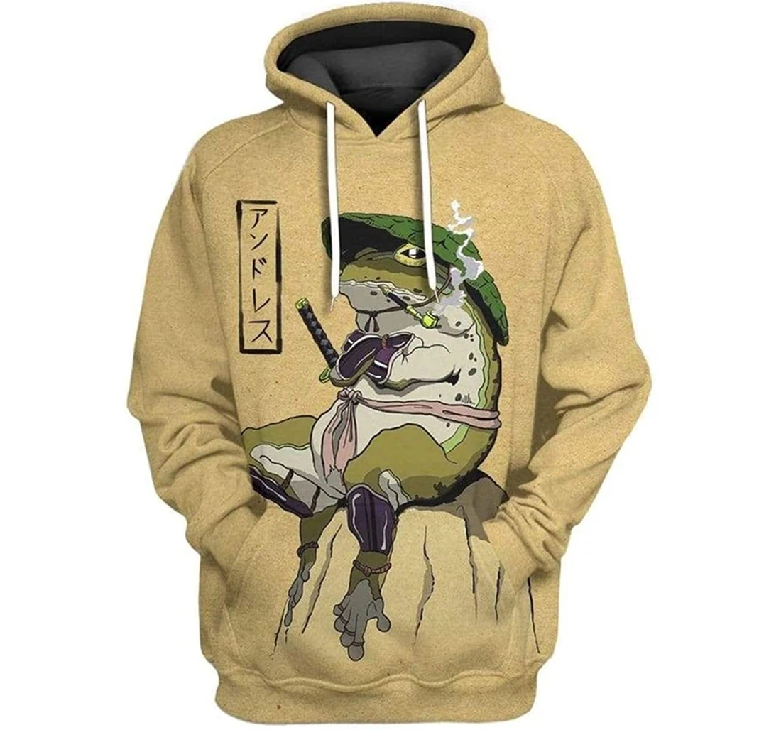 Samurai Frog - 3D Printed Pullover Hoodie