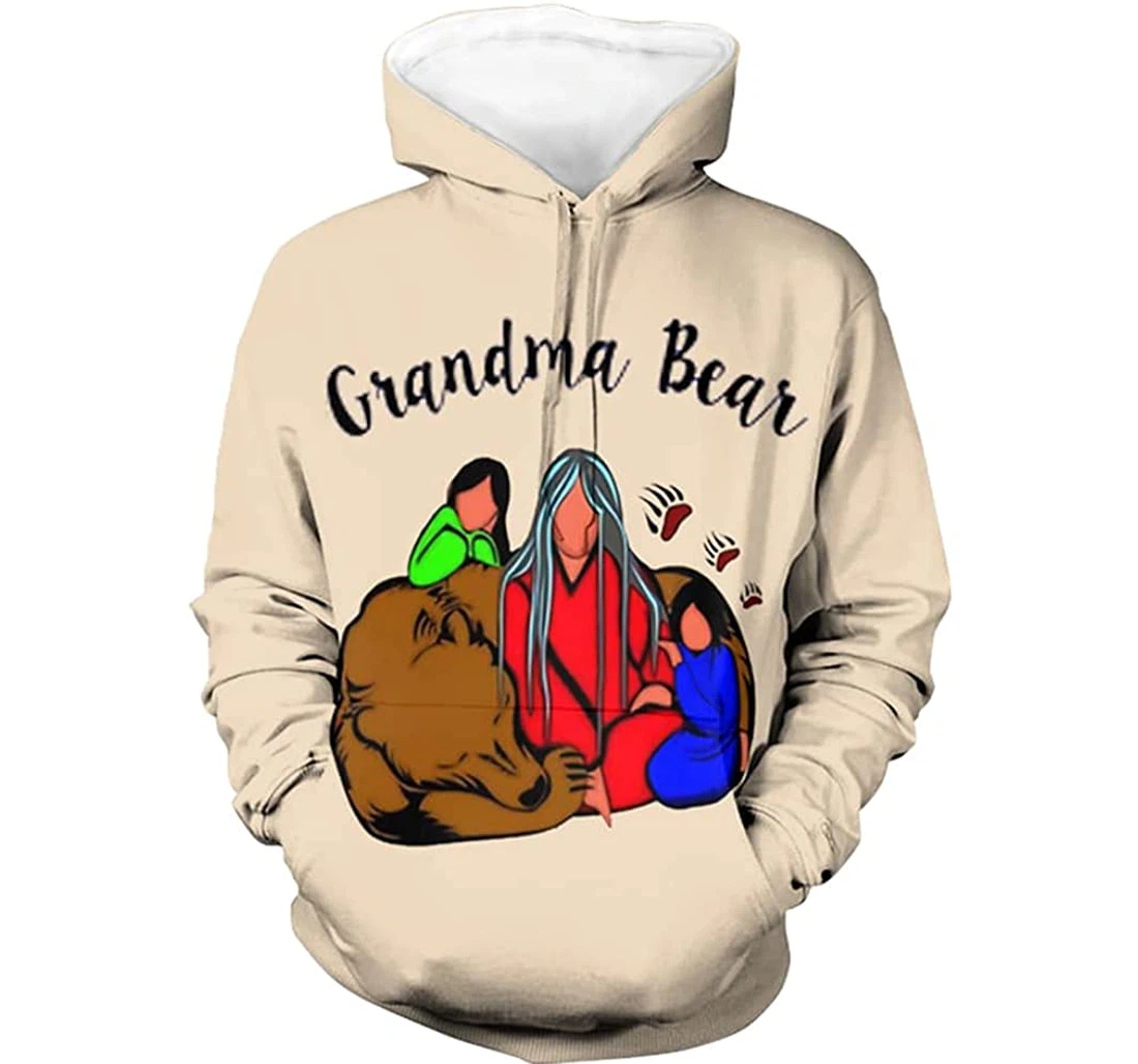 Grandma Bear - 3D Printed Pullover Hoodie