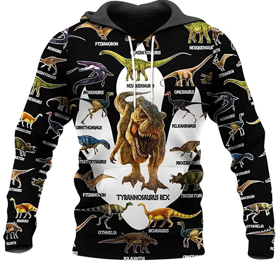 Dinosaur Art T Rex Jurassic World - 3D Printed Pullover Hoodie