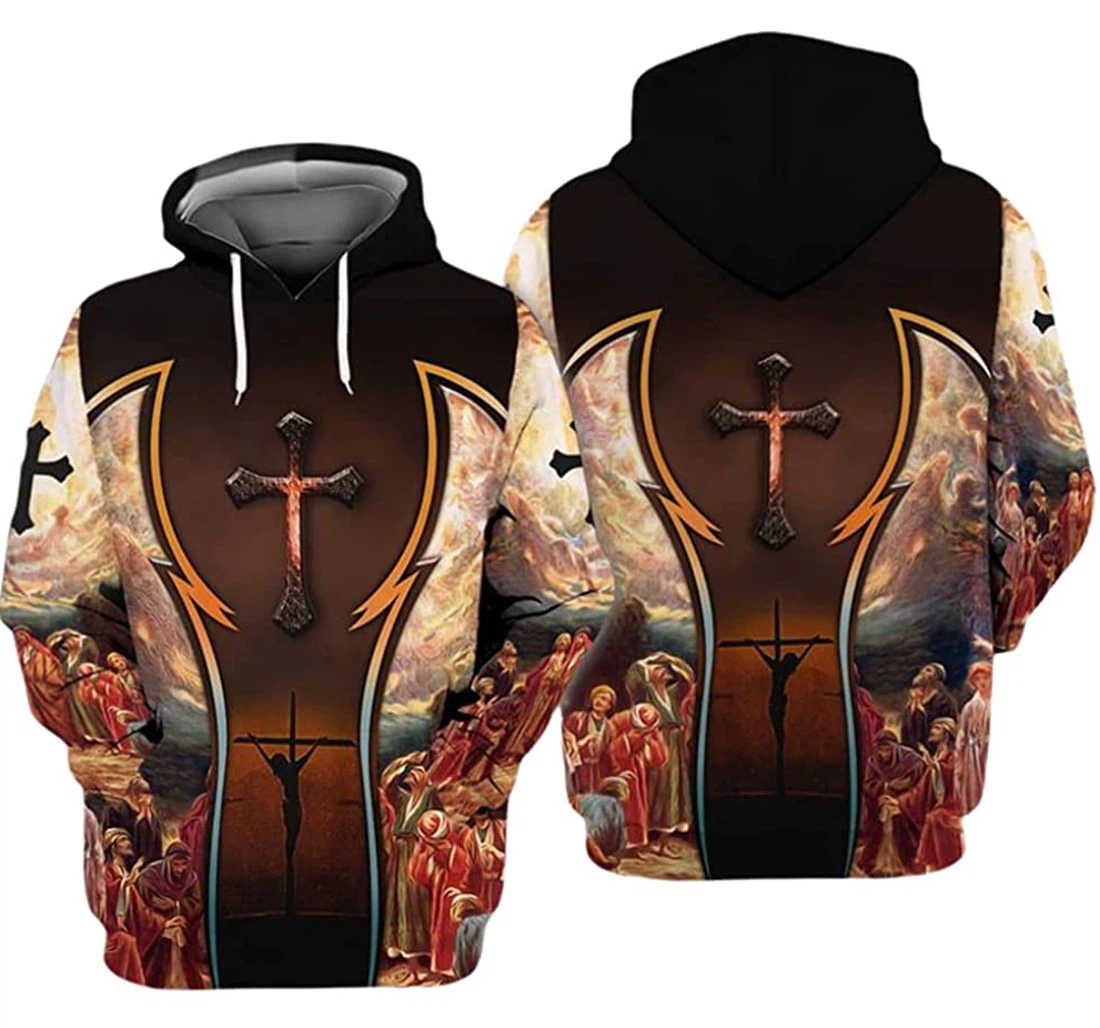 Jesus God Cross Human Art - 3D Printed Pullover Hoodie