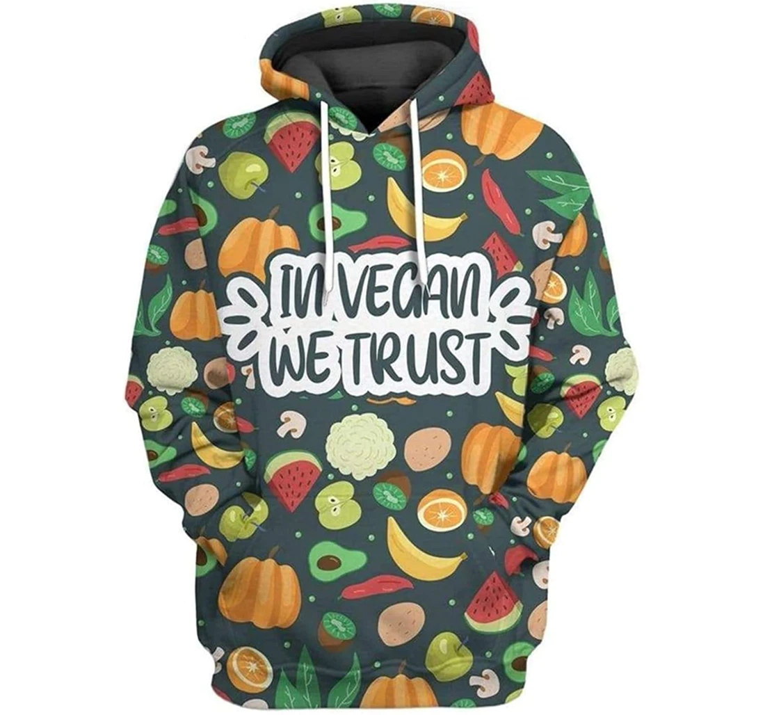 In Vegans We Trust And - 3D Printed Pullover Hoodie