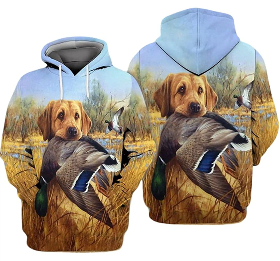 Labrador Duck Hunting In The Forest - 3D Printed Pullover Hoodie