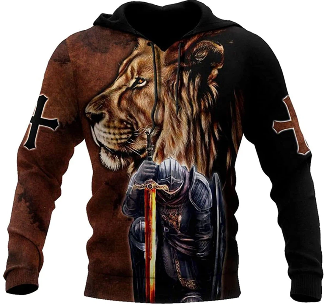 Christian Jesus Easter Lion Warrior - 3D Printed Pullover Hoodie