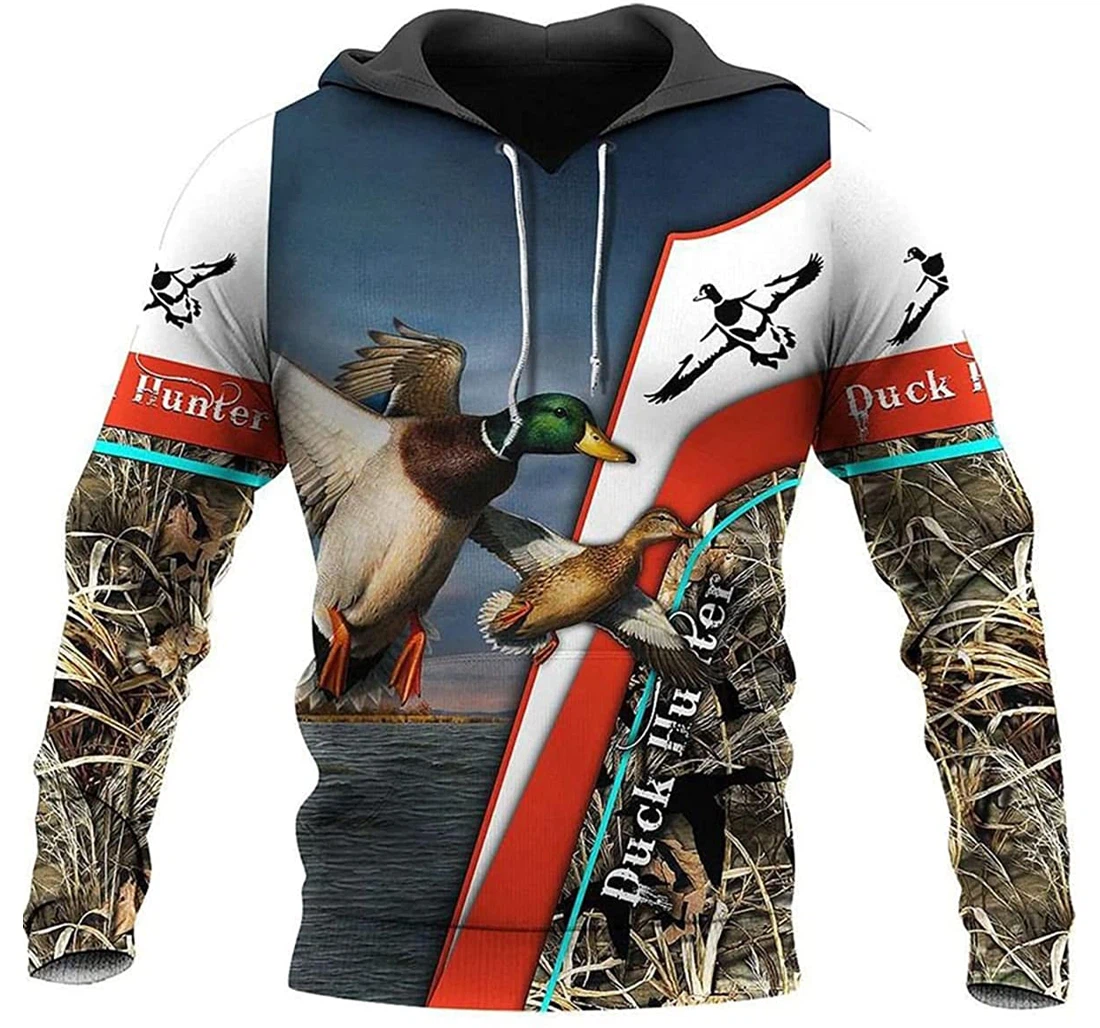 Love Duck Hunting Duck Hunter - 3D Printed Pullover Hoodie