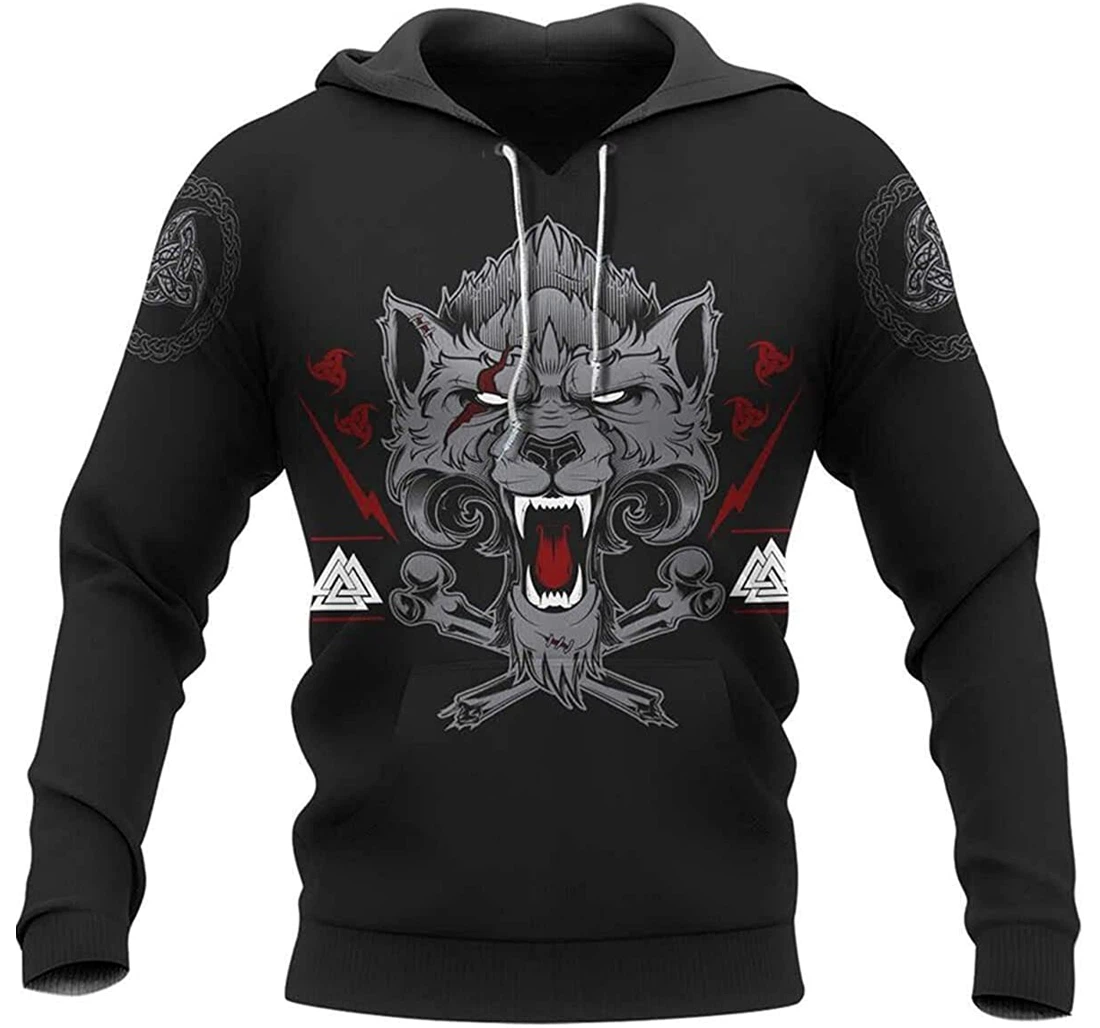 Viking Gear Wolf Of Odin Viking - 3D Printed Pullover Hoodie