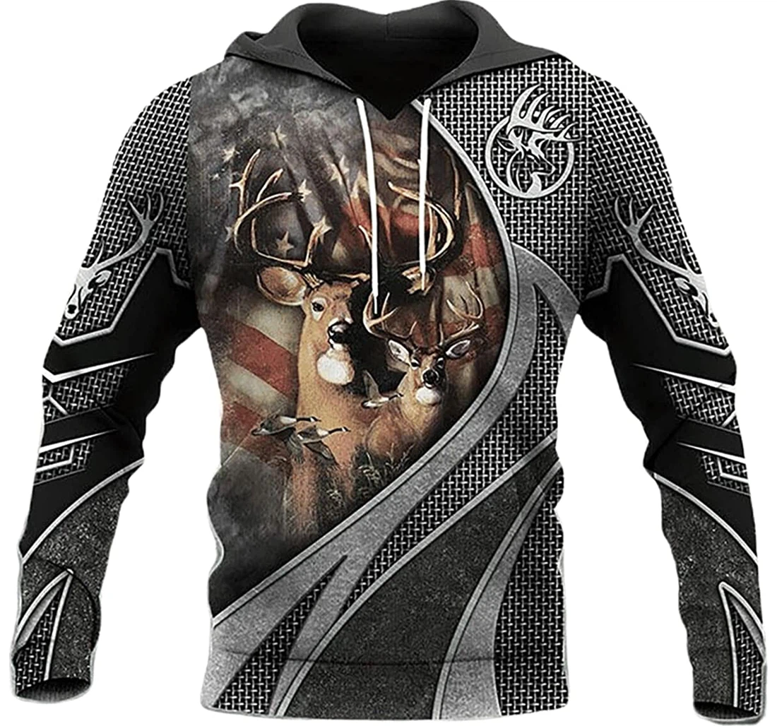 Deer Us Deer Hunting - 3D Printed Pullover Hoodie