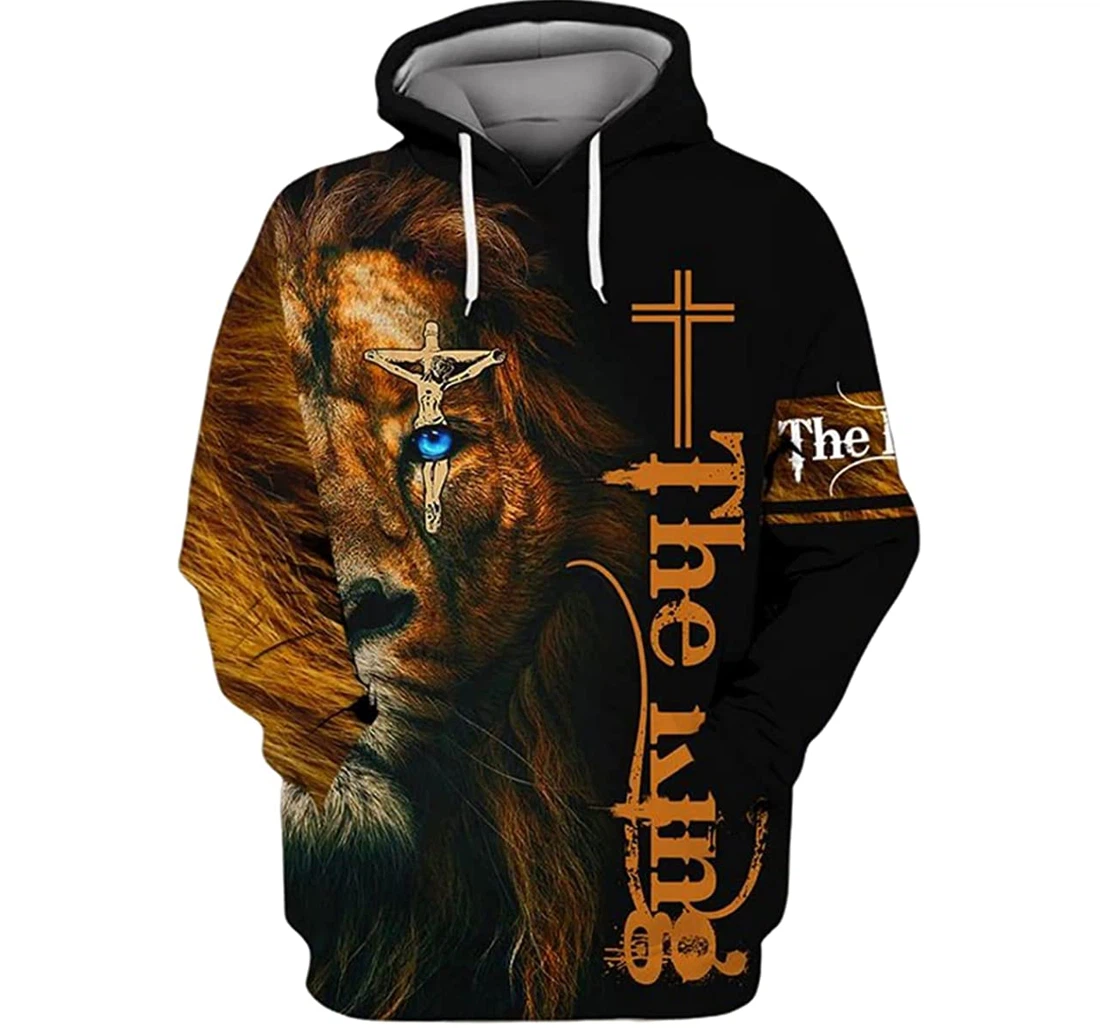 Lion Jesus God The King - 3D Printed Pullover Hoodie