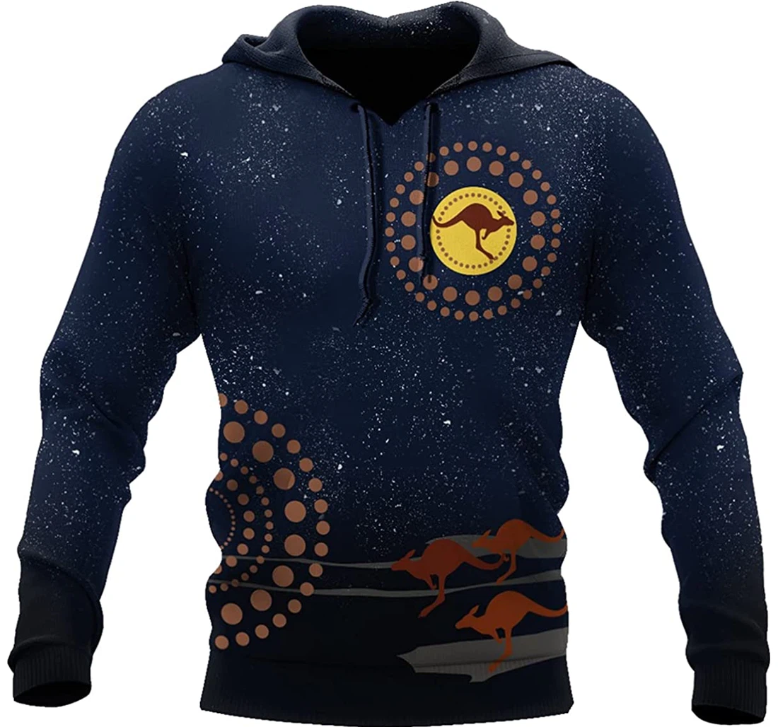 Australia Aboriginal Symbol Kangaroo - 3D Printed Pullover Hoodie