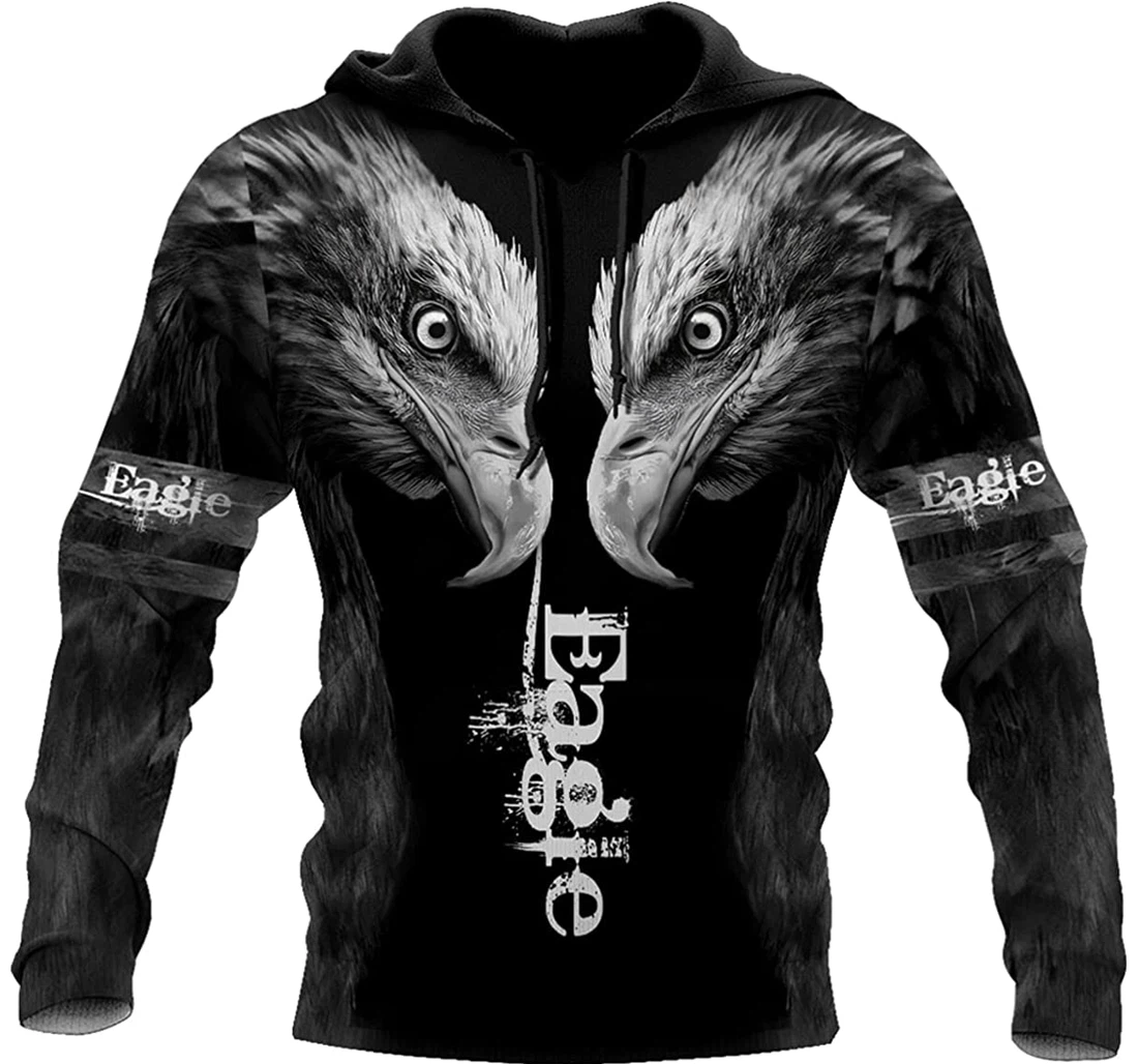 Awesome Eagle Tattoo Reflection - 3D Printed Pullover Hoodie