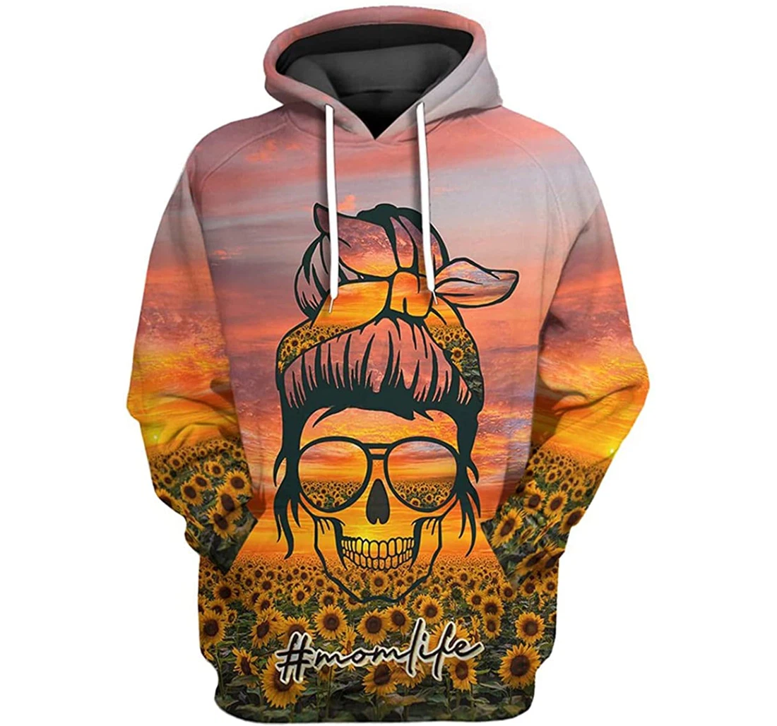 Happy Mother's Day Momlife Sunflower Sunset - 3D Printed Pullover Hoodie