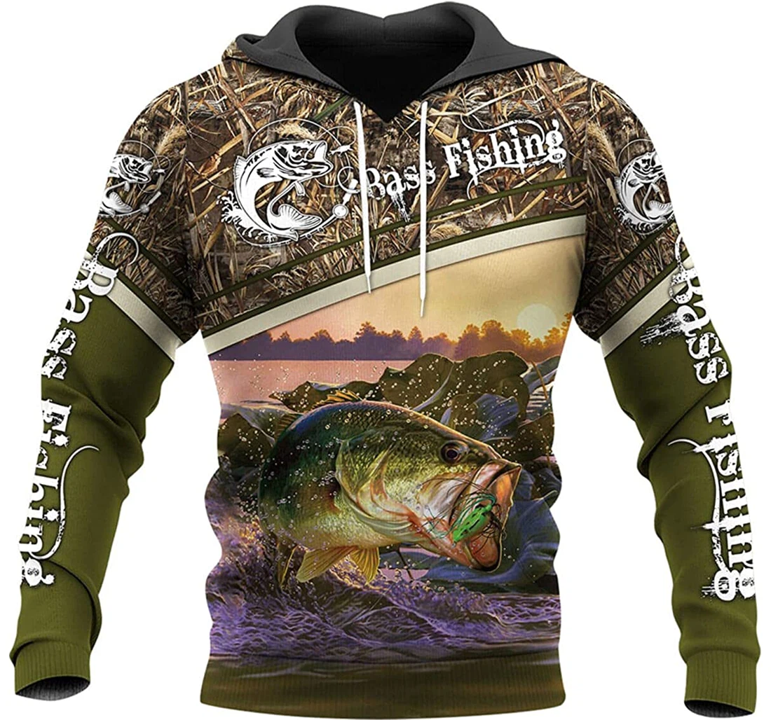 Love Bass Fishing Hook - 3D Printed Pullover Hoodie