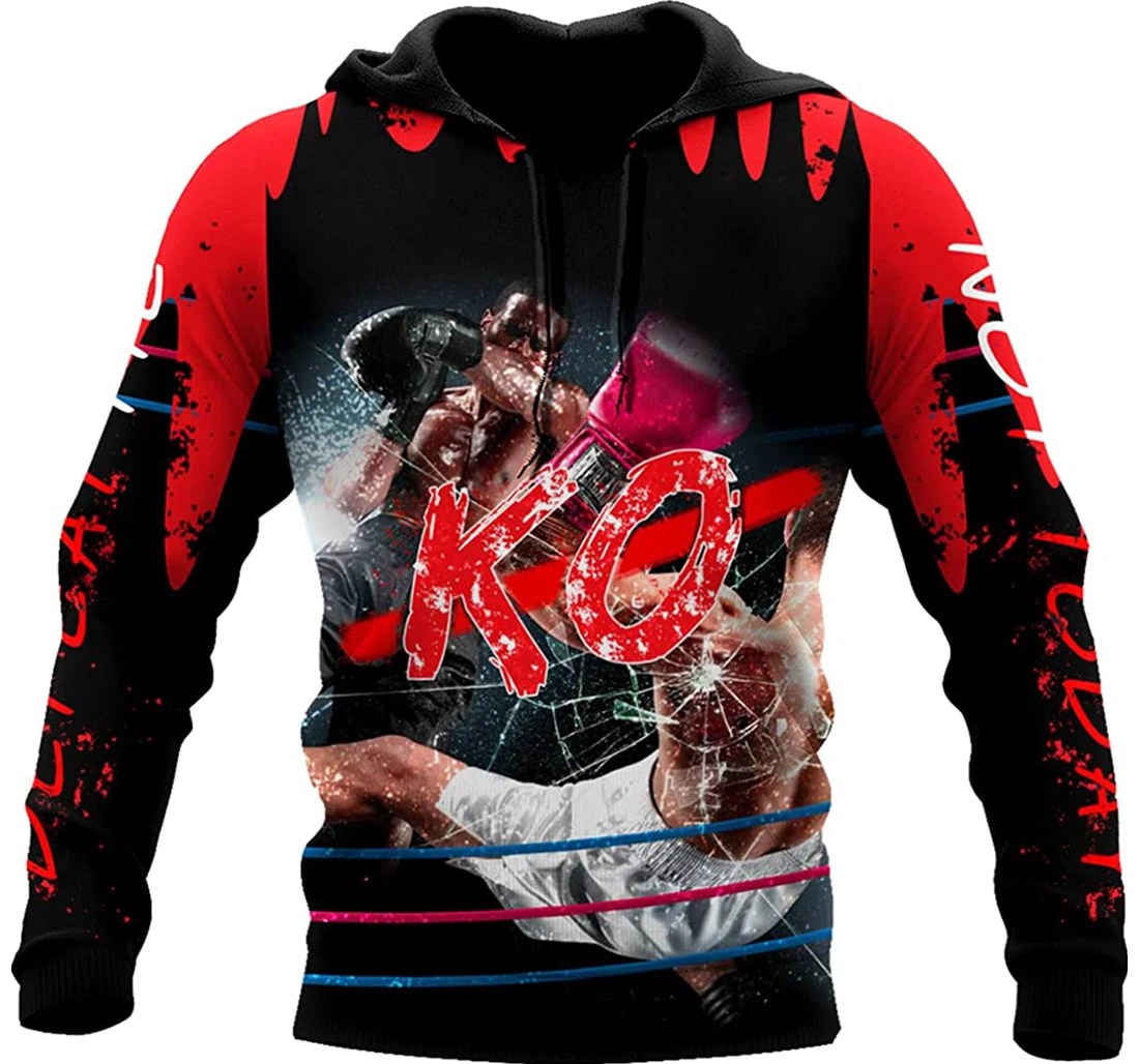 Kickboxing Defeat Me Ko - 3D Printed Pullover Hoodie