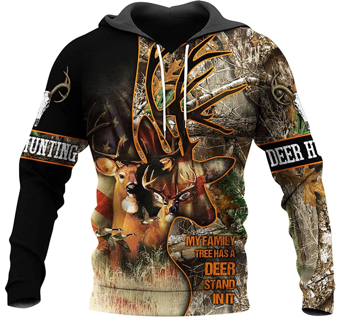 Love Deer Hunting My Family Tree Has A Deer Stand In It - 3D Printed Pullover Hoodie