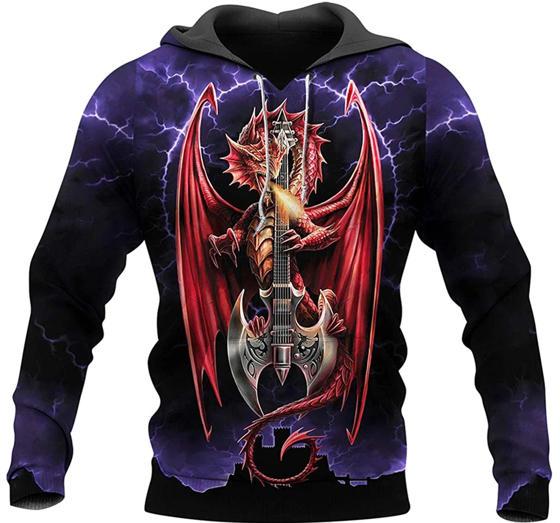 Red Dragon Ax Lighting - 3D Printed Pullover Hoodie