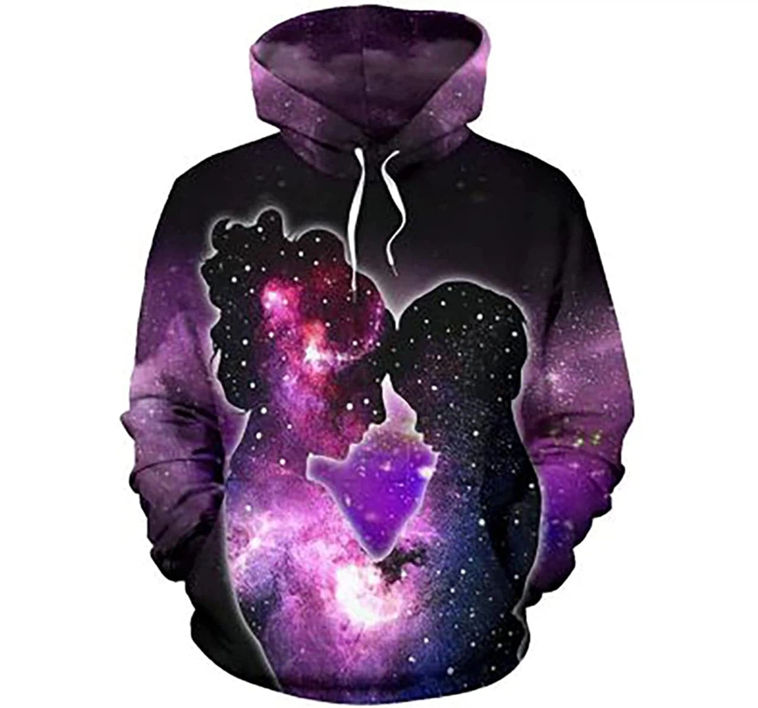 Mother Son Purple Galaxy Love - 3D Printed Pullover Hoodie