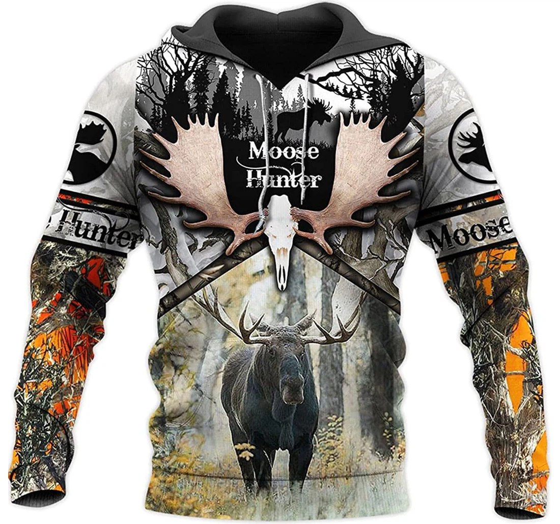 Moose Hunter 2 - 3D Printed Pullover Hoodie