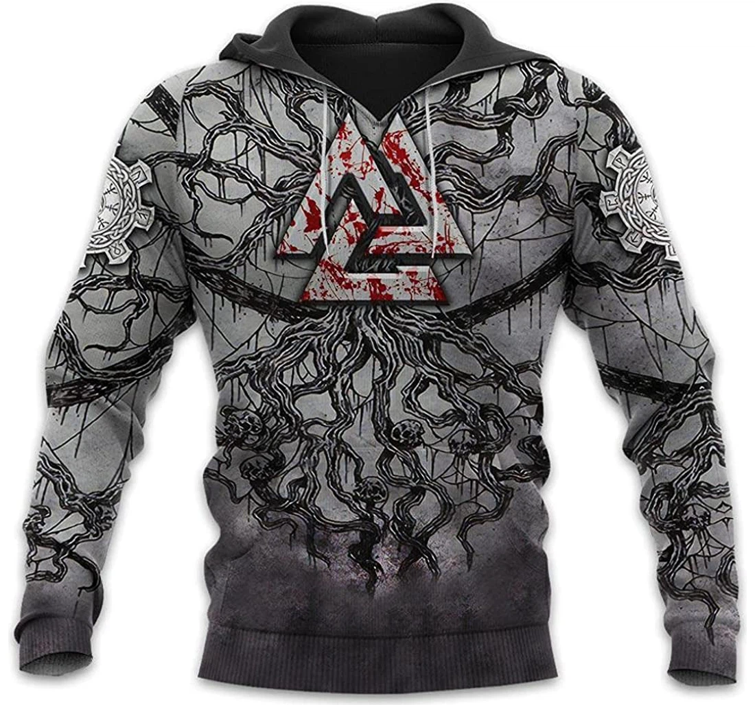 Viking Valhalla Medieval Tatoo Lightweight Sportwear Up - 3D Printed Pullover Hoodie