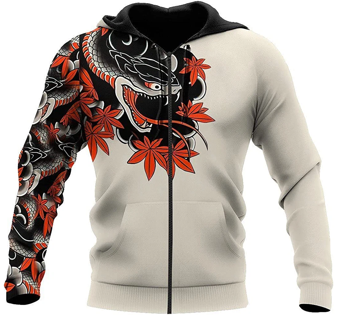 Japan Tatoo Culture Lightweight Sportwear Up - 3D Printed Pullover Hoodie