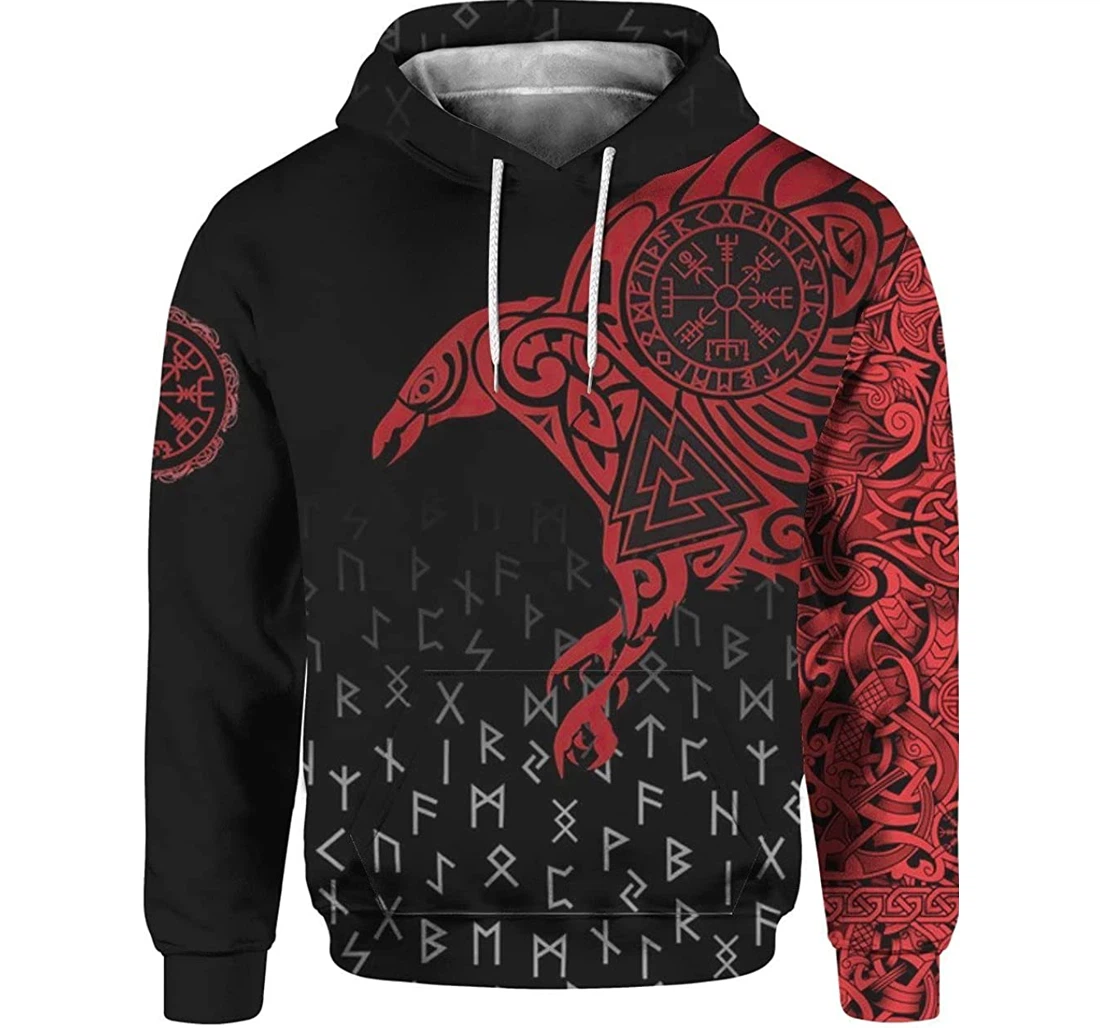 Vikings The Raven Of Odin Lightweight Sportwear Up - 3D Printed Pullover Hoodie