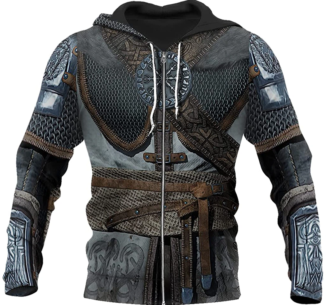 Vikings Armor Valhalla Medieval Lightweight Sportwear Up - 3D Printed Pullover Hoodie