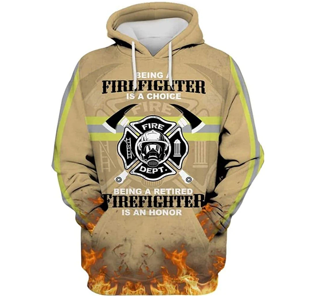 Firefighter Uniform Art Lightweight Premium Sportwear Up - 3D Printed Pullover Hoodie