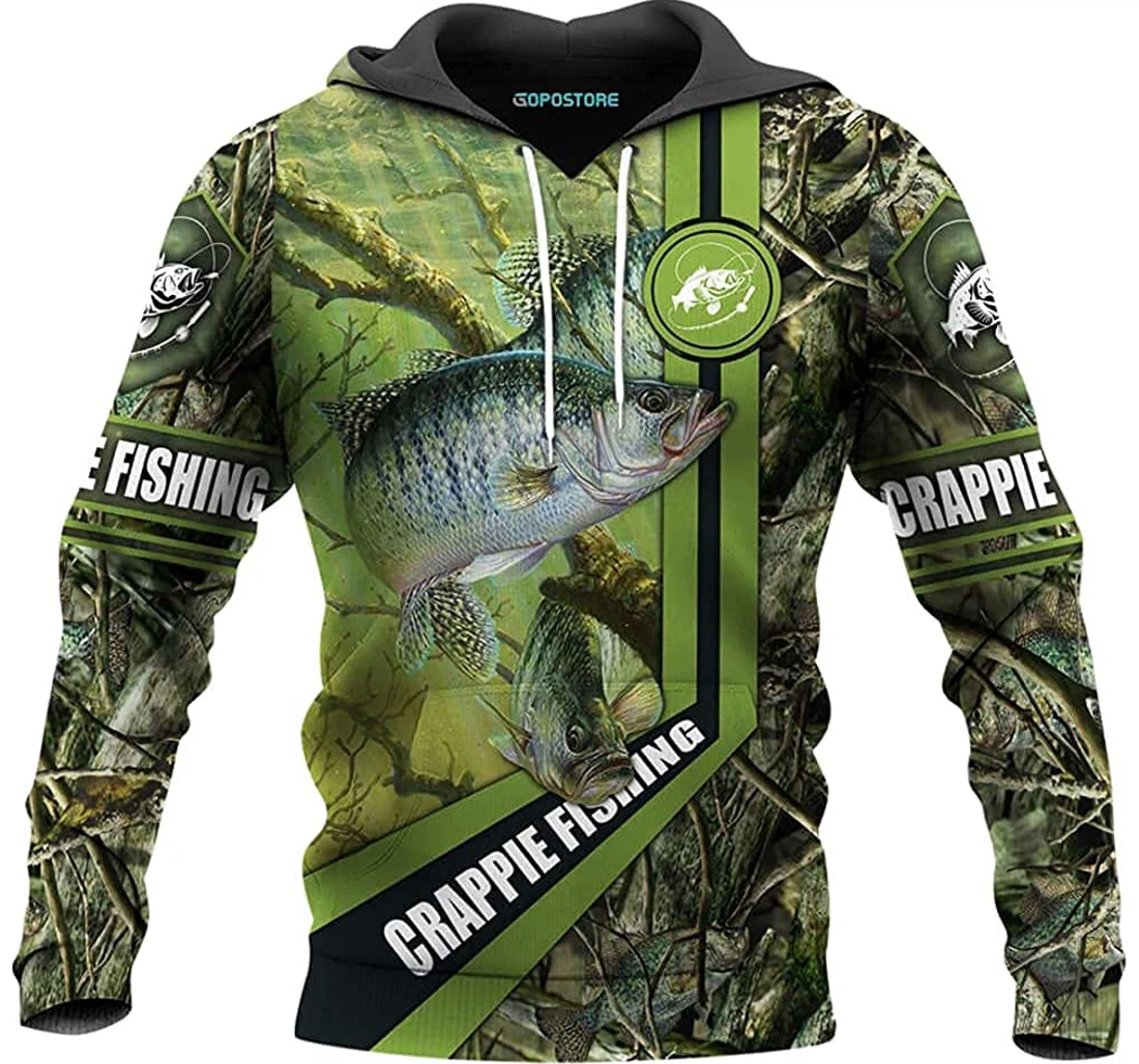 Crappie Fishing Lovers Lightweight Premium Sportwear Up - 3D Printed Pullover Hoodie