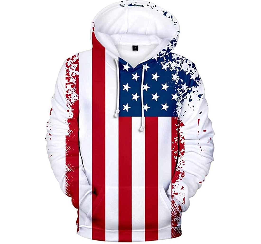 New Usa Flag Art Lovers Lightweight Premium Sportwear Up - 3D Printed Pullover Hoodie