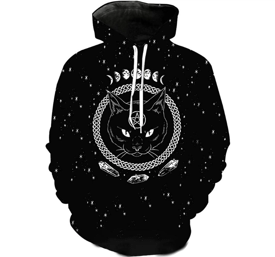 Awesome Cat Space Lightweight Premium Sportwear Up - 3D Printed Pullover Hoodie