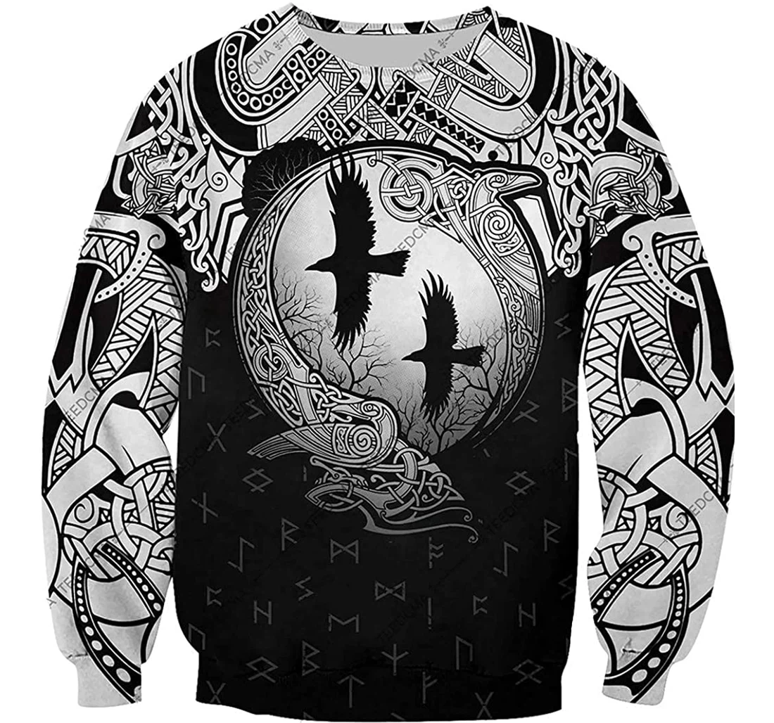 The Ravens Of Viking Wool Lightweight Premium Sportwear Up - 3D Printed Pullover Hoodie