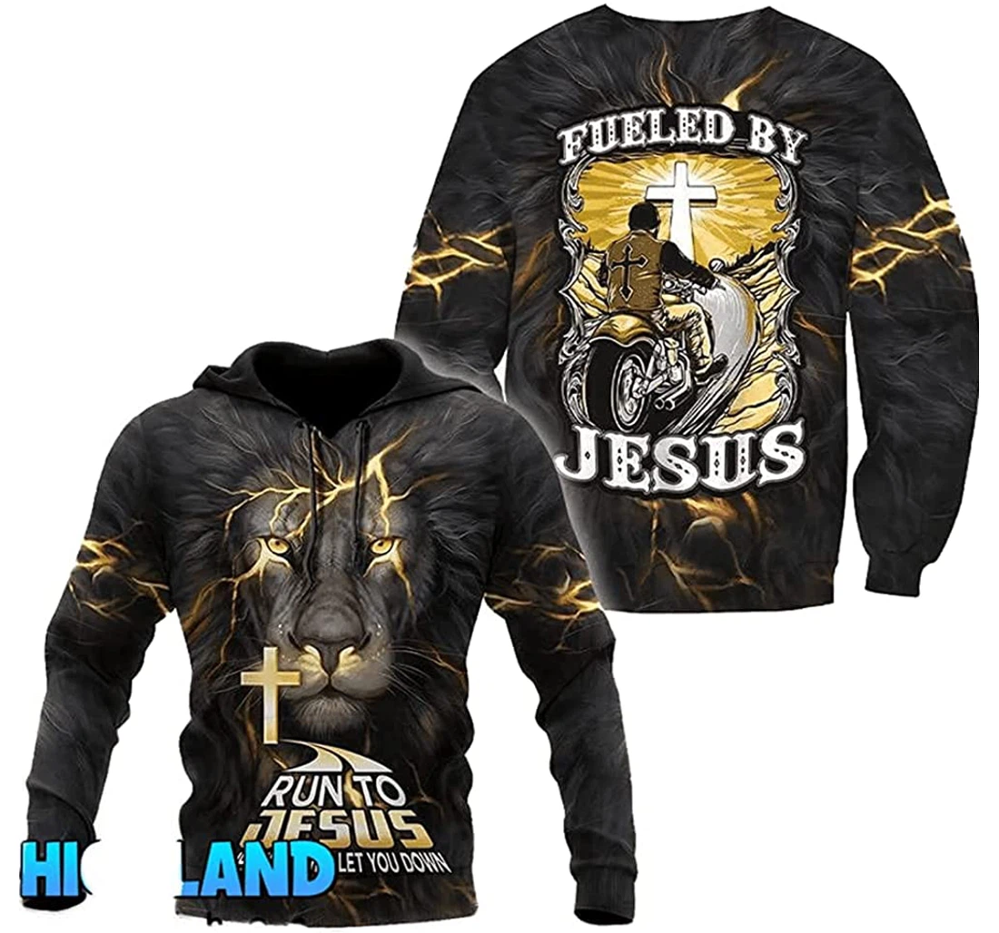 Premium Christian Jesus Easter King Lion Lightweight Premium Sportwear Up - 3D Printed Pullover Hoodie