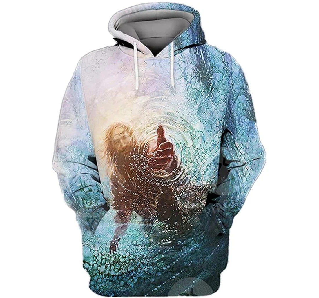 Thank God From The Sea Lightweight Premium Sportwear Up - 3D Printed Pullover Hoodie