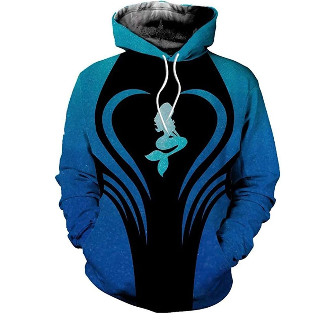 Romance Mermaid Blue Sea Lightweight Premium Sportwear Up - 3D Printed Pullover Hoodie