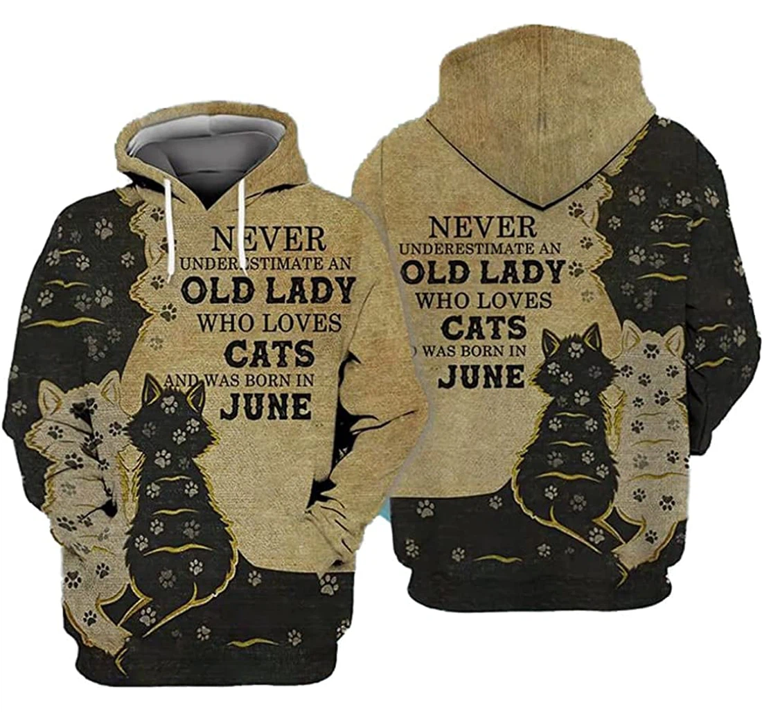 Old Cats In June Lovers Lightweight Premium Sportwear Up - 3D Printed Pullover Hoodie