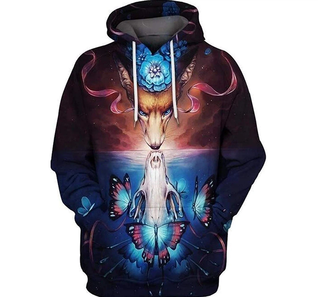 Wolf Skull Native Pattern Fleece Lightweight Premium Sportwear Up - 3D Printed Pullover Hoodie