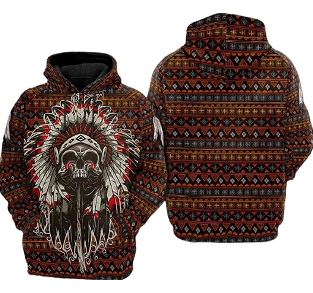 Native American Native Wolf American Lightweight Up - 3D Printed Pullover Hoodie