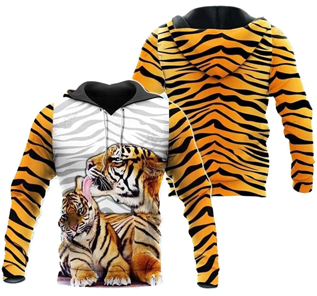 Tiger Pattern Lightweight Premium Sportwear Up - 3D Printed Pullover Hoodie