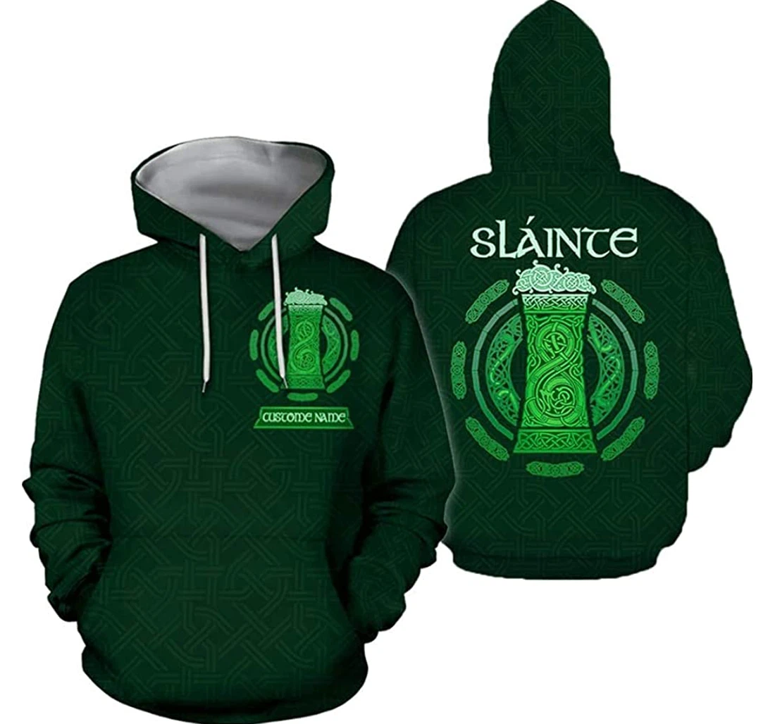 Personalized Name Irish Saint Patrick's Day Lightweight Premium Sportwear Up - 3D Printed Pullover Hoodie