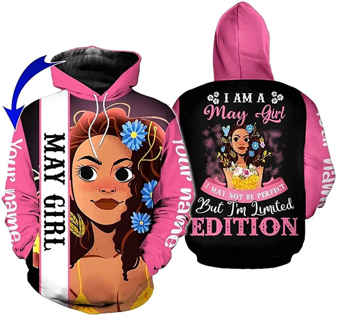 Personalized Name May Girl May Not Be Perfect But Limited Edition Premium Sportwear Up - 3D Printed Pullover Hoodie