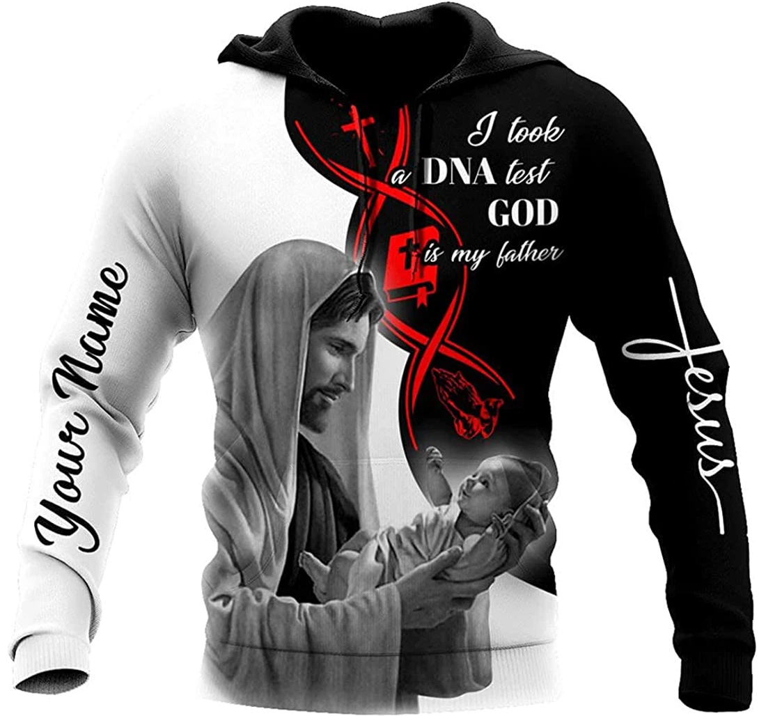 Personalized Name I Took Dna Test God Is My Father Lightweight Premium Sportwear Up - 3D Printed Pullover Hoodie