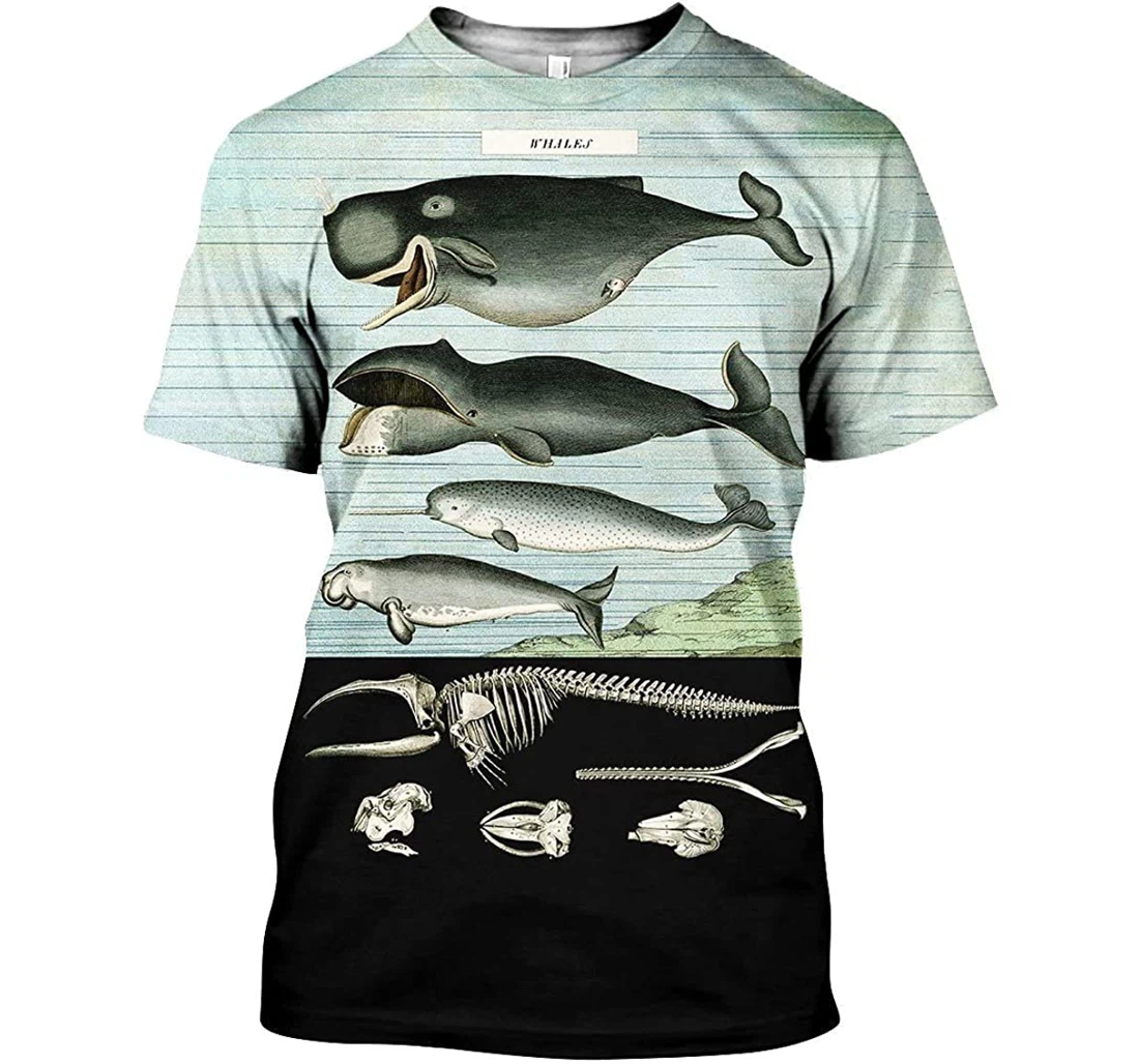 Vintage Whales Shirts - 3D Printed T-shirt