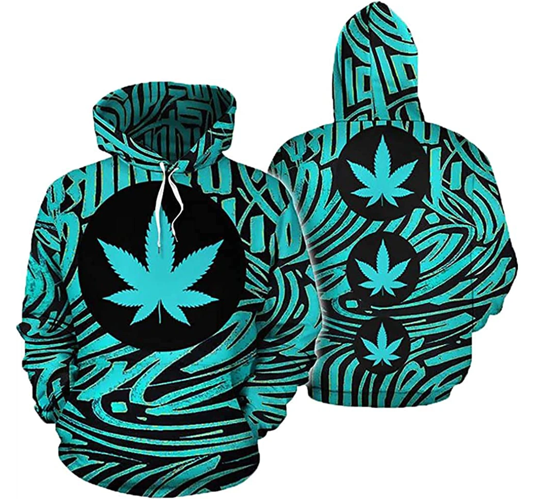 Graffiti Marijuana Graphic - 3D Printed Pullover Hoodie