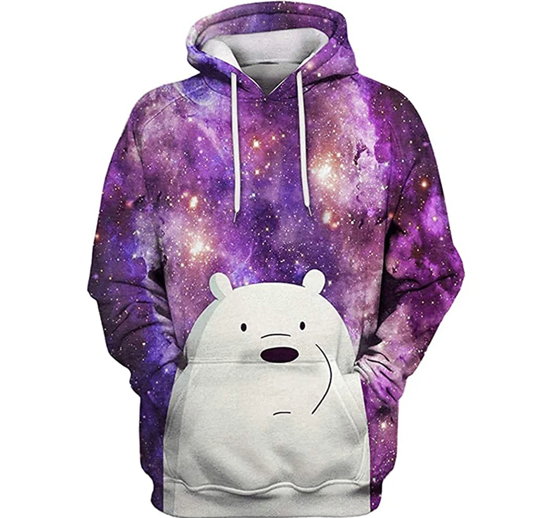 Polar Bear Outerspace - 3D Printed Pullover Hoodie