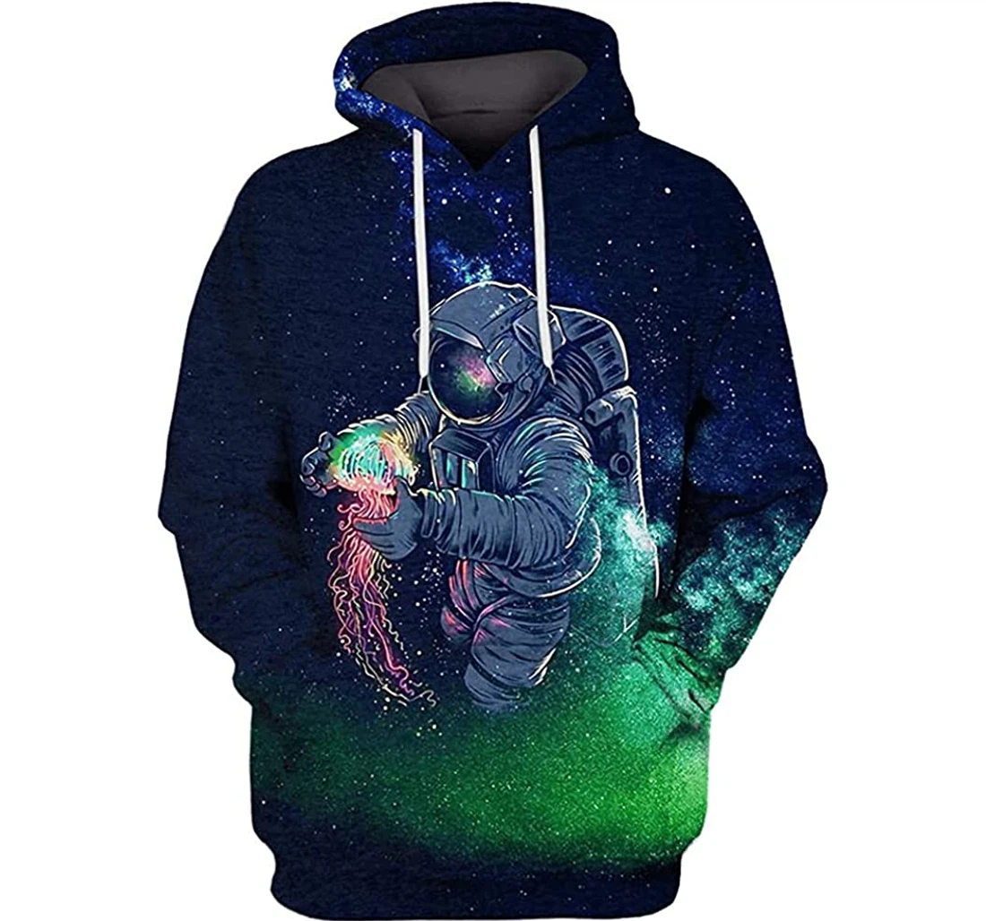 Astronaut Jellyfish In The Space - 3D Printed Pullover Hoodie