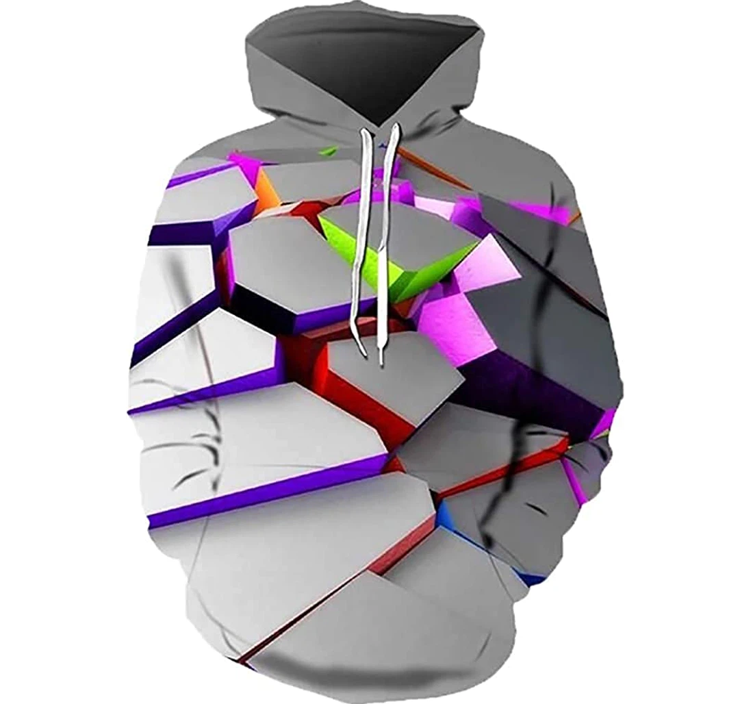 Shattered Color - 3D Printed Pullover Hoodie